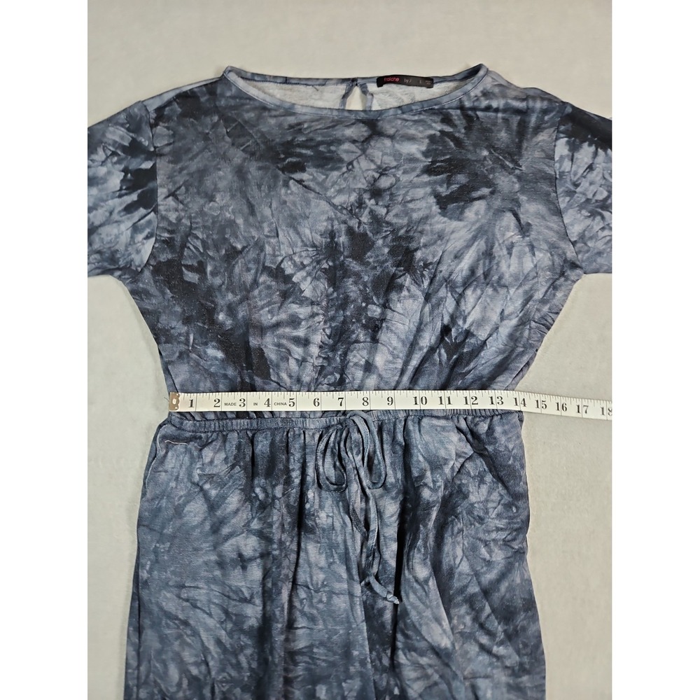 Fraiche By J Womens Dark Blue Tie Dye Long Sleeve Jumpsuit Size Large NWT - Picture 9 of 11